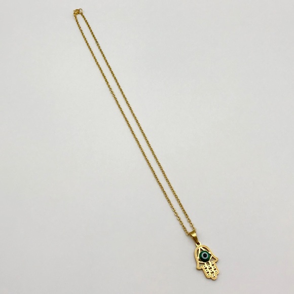Evil Eye Necklace 🧿 Gold Plated Stainless Steel - Picture 5 of 8